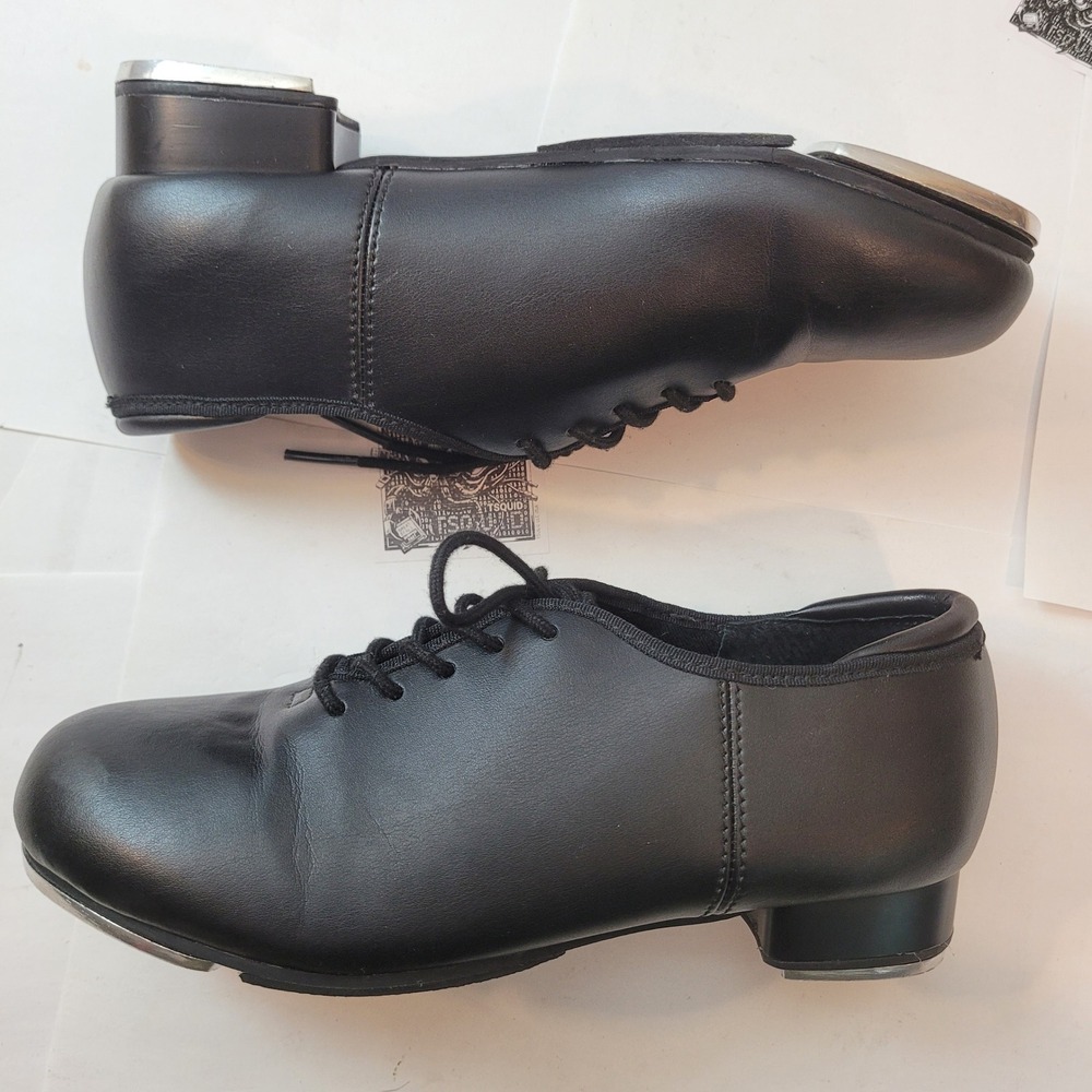 Weissman Tap Shoes Kids Black Lace Up Dance Shoes W1600 Size 6AM - Picture 9 of 11